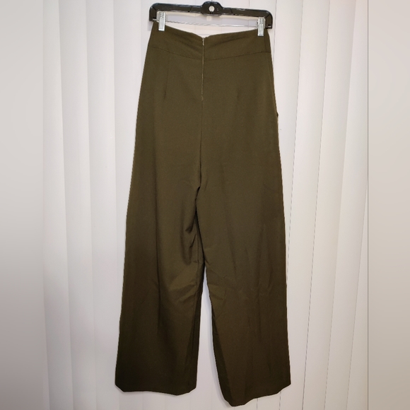 Mango army green wide leg trouser Woman's size small - Picture 2 of 3